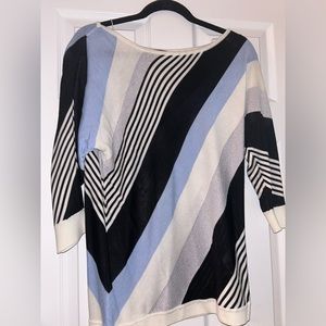 white house black market sweater, brand new , size S, white blue black striped